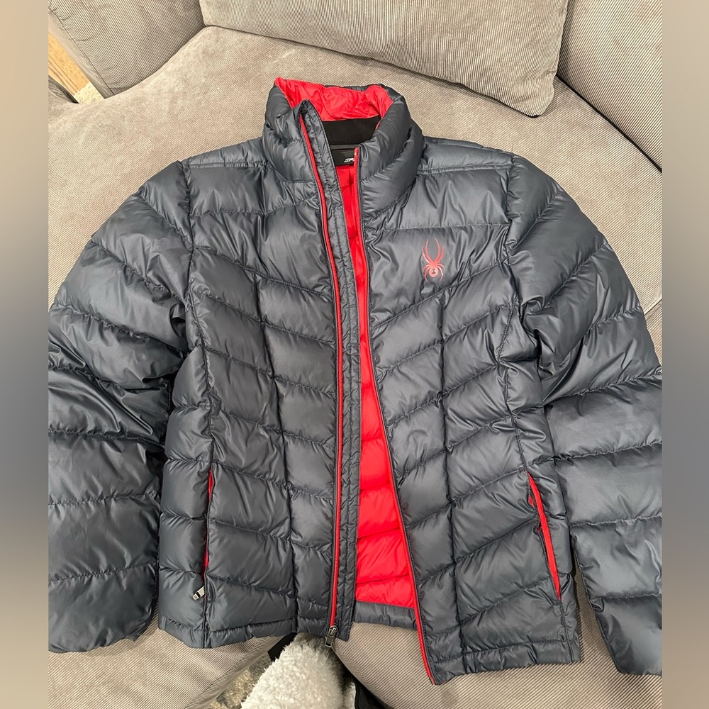 Ladies Spyder puffer jacket, size small.